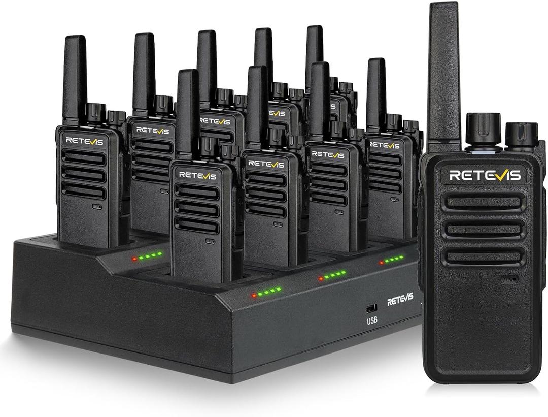 Retevis RT68 Walkie Talkies Long Range Rechargeable (10 Pack) with Charger