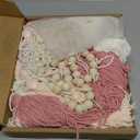 DrCor Blush Pink Boho Macrame Wall Hanging  Handmade Rose Gold Tassel Decor for Nursery, Dorm, Baby Shower, Wedding, Cozy Home or Classroom Display