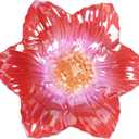 Outdoor Bird Bath Glass Birdbath Garden Birdfeeder with Metal Stake Red