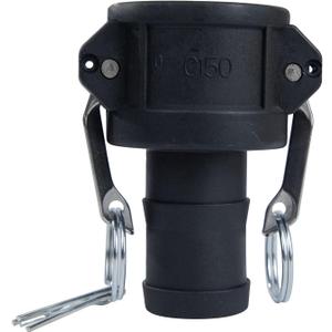2 pcs Polypropylene Camlock Fittings (1-1/2" Type C) Cam lock Hose Fittings Standard Female Coupler x Hose End With Camlock Gasket Inside Camlock Fittings Poly (1-1/2")