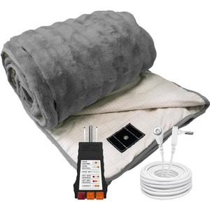 Grounding Blanket for Bed, Grounding Sheet Blanket Throw for Sleeping, Bubble Plush Blankets with Black Outlet Tester and 15ft Cord, Grounding Mat for Bed for Adults (Grey, 6080inch)