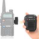ABBREE Ham Radio Wireless Handheld Speaker Mic, 2 Pin Shoulder Microphone for Baofeng 5RM UV-5R,BF-F8HP PRO,AR-152,K5PLUS,GM-15Pro,UV-5G Plus UV-32 GM21 Walkie Talkie Accessories (Black)