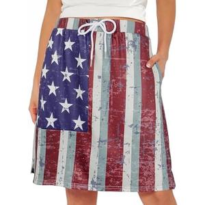 Century Star Tennis Skirts for Women with Pockets Golf Knee Length Skorts Athletic Sports Drawstring Waist Skirts with Shorts S