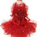 Fashion Sweet Puppy Dog Blingbling Princess Skirt Pet Dog Lace Cake Camisole Tutu Dress Red X-Small (XS( Back:6.5" Chest:10.5"))