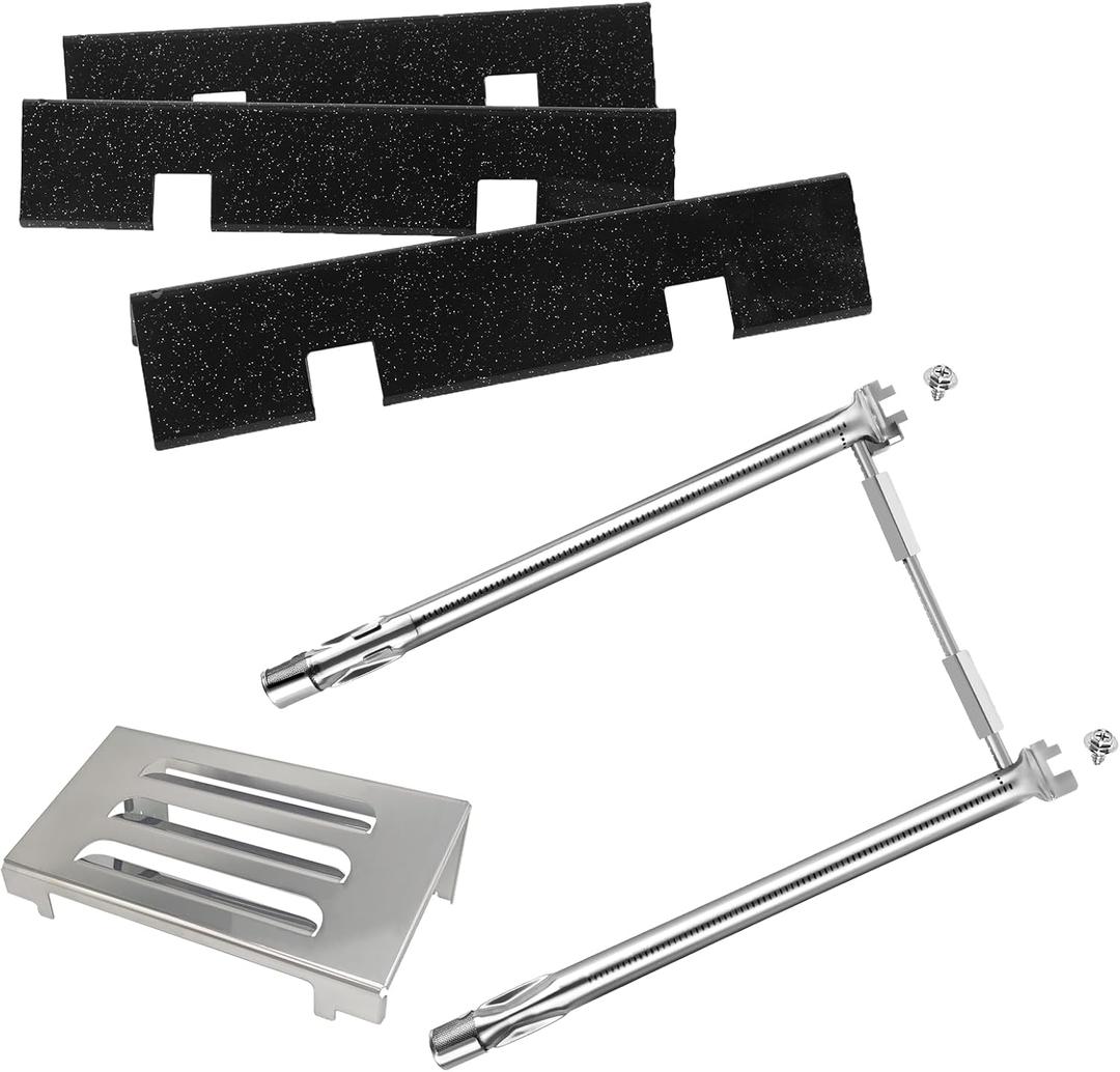 Grill Replacement Parts for Weber GS4 Spirit II 200 Series with Front Control, 15.3" 7635 Flavor Bars, 67060 Heat Deflector and 18" 69785 Grill Burner for Weber Spirit II Grill Parts