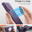SURITCH for Samsung Galaxy S25 Ultra Phone Case, Magnetic Protective Cover with Camera Cover & Adjustable Metal Kickstand for Galaxy S25 Ultra (2025) - Dark Purple