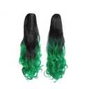 21" Ponytail Extension Claw Curly Wavy Clip in Hairpiece Wavy Ponytail Hair Extensions Long Pony Tails for Women(1PC Black Dark Green)