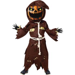 Spooktacular Creations Scary Scarecrow Costume for Kids, Halloween Costume for Boys w/Pumpkin Head, Pumpkin Outfit for Boys (X-Large(12-14 yr))