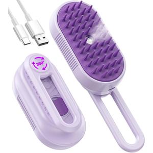 Cat Steam Brush for Shedding, 5 in 1 Cat Steamy Brushs Cleanser with Foldable Handle, Pet Spa Brush for Cats, Spritz Defur Comb for Pets, Steam Brushs for Cats and dogs, Pet Spray Hair Removal Comb
