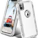 ORIbox for iPhone X/XS Case Clear, [10 FT Military Grade Drop Protection], Transparent Heavy Duty Shockproof Anti-Fall Case for iPhone X/XS Phone Case,6.1 inch,3 in 1, Crystal Clear