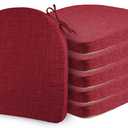 ELFJOY 6 Pack Chair Cushions for Dining Chairs with Ties Red 17"x17", 17x17x2 Inch