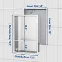 Qeke Stainless Steel Shower Niche 12" X 18", No Tile Needed Wall Niche Double Shelves, Recessed Shower Shelf for Bathroom Storage, Brushed Nickel