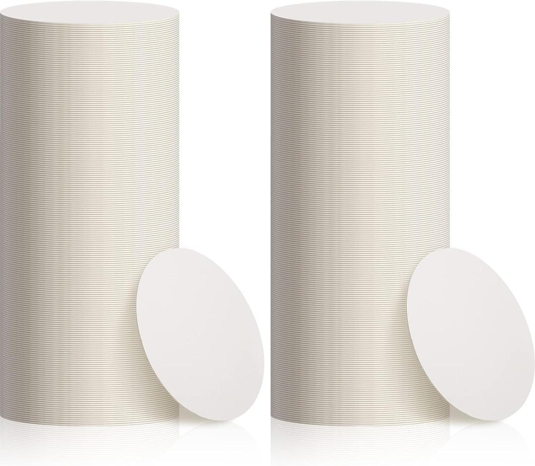 TaoBary 400 Pcs Disposable Paper Coasters Bulk 1MM, 4 Inch Round Cardboard Coasters Blank for Bar Drinks DIY Crafts Arts Wedding (White)