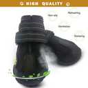Waterproof Dog Boots, Dog Outdoor Shoes for Medium to Large Dogs with Two Reflective Fastening Straps and Rugged Anti-Slip Sole Size 3: (2.36"x2.17"(L*W) for 23-33 lbs, Black