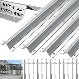 24FT Extra Wide Heavy Duty V Track (6FT4), Sliding Gate Track Compatible with 4&6'' Large V-Groove Rollers,Smooth Sliding Without Colliding with Anchor Bolts, Including Hammer-Type Anchor Bolts