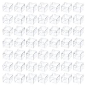 Dayaanee 50 Pack Mini Acrylic Boxes Small Jewelry Box with Lid 0.9x0.9x0.7 Inch Mini Square Acrylic Container Tiny Plastic Square Cube Storage Boxes for Candy Pill and Jewelry