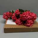 Artificial Geranium Fake Flowers for Outdoors Decoration, 6 Bundles Silk Geraniums Flower UV Resistant Look Real Faux Plants for Outside Planter Front Door Garden Patio Balcony Yard Home, Hot Pink