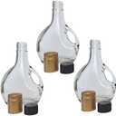 Cornaby's Clear Glass European Styled Bottles - Set of 6, 8oz w/Lid & Gold Seal | Perfect for Gourmet Gift Giving, Salad Dressings, Homemade Juice storage, Oil Cruet, Syrup Dispenser, DIY Project