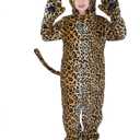 Lingway Toys Unisex Kids'Flannel Animal Onesie Costumes for Halloween:Cheetah,Black Cat,Tiger,Blue Monster (12-14 Years)