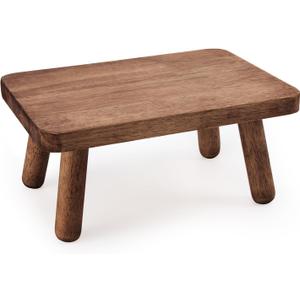 Wooden Step Stool for Adults Office's Step Stool Heavry Duty Stepping Stools for Office, Bedroom, Garden, Bathroom with Four Detachable and Assembled Legs Chocolate Brown (Classic 6.3" inch)