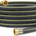 Lightweight Rubber Garden Hose 50 ft, 5/8" Hybrid Rubber Hose with Solid Brass Fitting, Water Hose Pipe for Outdoor, Cleaning & Washing
