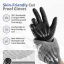 2 x LANON Cut Resistant Gloves, Knife Protection Level D, Nitrile Coating with Honey Comb Pattern, ANSI A4 Cut Work Gloves, Reinforced Thumbs, 3D Comfort Fit, Breathable, Mechanical, Touchscreen,Small