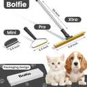 3 in 1 Carpet Rake for Pet Hair Removal, Tool Set of 3, 55 Long Handle Carpet Pet Hair Removal Carpet Scraper Dog Cat Hair Remover for Sofa, Couch, Car, Rug (Black)
