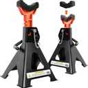 Jack Stands 6 Ton (13,200 LBs), 15.6"-23.4" Adjustable with Double Pin Locking,Heavy Duty Jack Stands with Extra Rubber Pads,Car Lifts for Home Garage 1 Pair Black