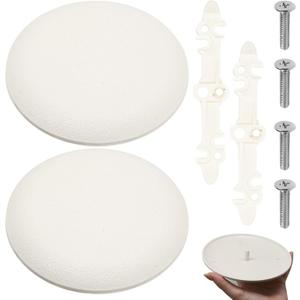 2Pcs CP3540 Ceiling Cover Plate, Round Electrical Box Cover for 3-1/2" to 4" Holes, Paintable White Plastic Hole Plates for Smoke Detector, Living Room & Office
