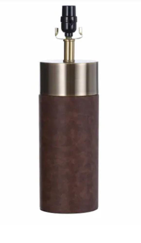 Stylecraft Natural Leather and Gold Table Lamp