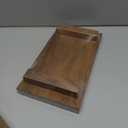 Small 10" Acacia Wood Riser Pedestal Stand Farmhouse Wood Display Riser for Kitchen and Bathroom Dcor - Counter Display, Plant Stand, Jewelry Holder, Vanity Tray, Candle Stand (S:10"x5.6"x1.57")