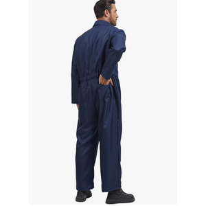 Halloween Scary Killer Costume Men Adult Serial Killer Cosplay Blue Jumpsuit Coveralls Outfit S