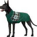 FUAMEY Dog Christamas Sweater, Warm Dog Sweater Classic Snowflake New Year Turtleneck Sweaters Knitwear Cold Weather Dogs Pullover for Small Medium Dogs Puppies & Cats Bulldogs Corgi with Leash Hole (XX-Large(Chest:27.9in))