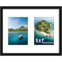 DUENPY 11x14 Picture Frame, 5x7 Collage Picture Frame, Displays Two 5x7 inch Photos, or 11x14 (Without Mat) for Wall Mount or Table Top Horizontal and Vertical Display, Black.