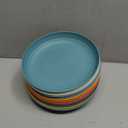 Klickpick Home 12 Pcs Wheatstraw Fiber Dinner Plates best alternative for Plastic Plates Unbreakable Plate set wheatstraw Material Microwave And Dishwsher Safe Plates In 6 Bright Colors.