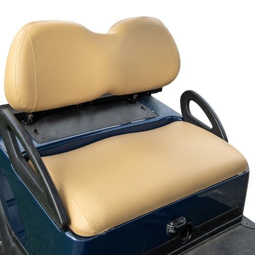 NOKINS Golf Cart Seat Covers Leather Front Seat Cover Fit Club Car Precedent,Smooth and Simple Style,No Stapler,Golf Cart Vinyl Waterproof Replacement Seat Cover, Tan