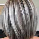 RENERSHOW Medium Length Bob Wig with Bangs for White Women Layered Blonde Balayage Bob Straight Hair Wig Natural Synthetic Hair Replacement Wig Ombre Platinum with Brown Wig