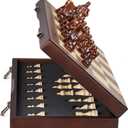 AMEROUS 15'' Magnetic Wooden Chess Set for Adults Kids - with Folding Board, Gift Package, Pieces Storage Slots, Handmade Pieces,Chess Board Game Set for Tournament Professional Beginner