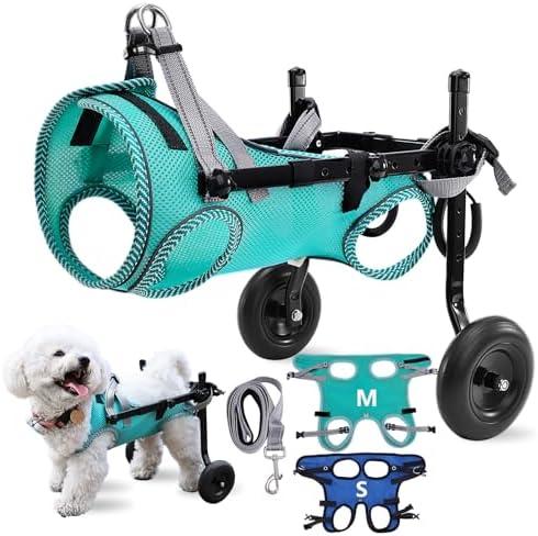 Updated Dog Wheelchair for Back Legs, Small Dog Wheelchair Carts with Wheels, Light Weight Wheelchair for Leg Support Helps Senior, Injured, Paralyzed (S&M)
