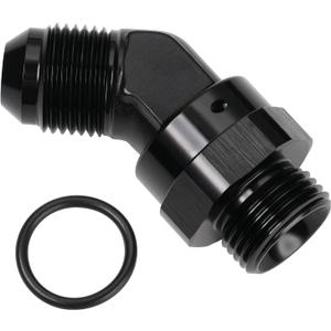 8AN Male Flare to 8AN -8 ORB O-ring Boss 45 Degree Swivel Fitting Adapter Aluminum Black