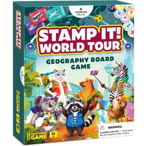 Stamp It! World Tour Geography Board Game for Kids Aged 8-12  Travel Across Continents & Collect Stamps  Educational World Adventure & Map Trivia for Classroom for Geography Lovers