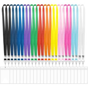 24 Pack Lanyards for ID Badges Cruise Lanyard for Ship Cards with Waterproof ID Badge Holder Cruise Essentials 2025 (12 Colors)