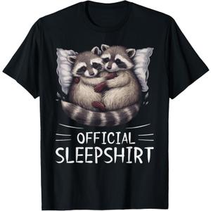 Official Sleepshirt Raccoon Pajamas Racoon T-Shirt, Size S