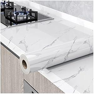 HELLKIT Marble Contact Paper White Peel and Stick Wallpaper 23.6"×393"