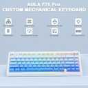 AULA F75 Pro Wireless Mechanical Keyboard,75% Hot Swappable Custom Keyboard,RGB Backlit,Pre-lubed Linear Switches,Side Printed PBT Keycaps Mechanical Gaming Keyboards,Gradient Blue