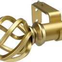 Warm Gold Curtain Rods for Windows 68-140 Inch, Industrial Drapery Rods