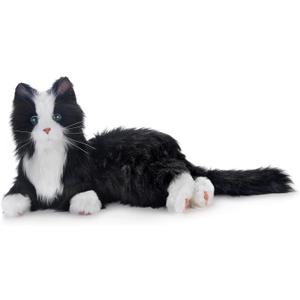 JOY FOR ALL Companion Pet for Seniors - Lifelike Animatronic Cat - Realistic Soft-Touch Fur & Purring - Therapy Stuffed Animal - Toy for Alzheimer's & Dementia - Tuxedo