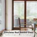 VELIMAX Reeded Glass Window Film, Window Privacy Film, Frosted Window Vinyl, 3D Decorative Decals Non Adhesive for Bathroom Living Room 23.6x78.7 inches