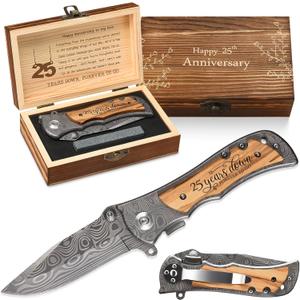 25 Years Anniversary for Men Gifts, 25th Wedding Anniversary for Husband Gifts, Silver Anniversary Marriage Presents for Him