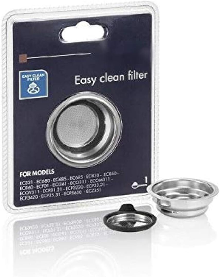 One Cup Easy Clean Filter Cream For Delonghi Coffee Machine EC331 EC680 EC685 EC695 EC820 EC850 EC860 ECF01 ECO311 ECP31 ECP3220 ECP33 ECP3420 ECP35 ECP3630 ECZ351 ECF01 5513280991 DLSC400